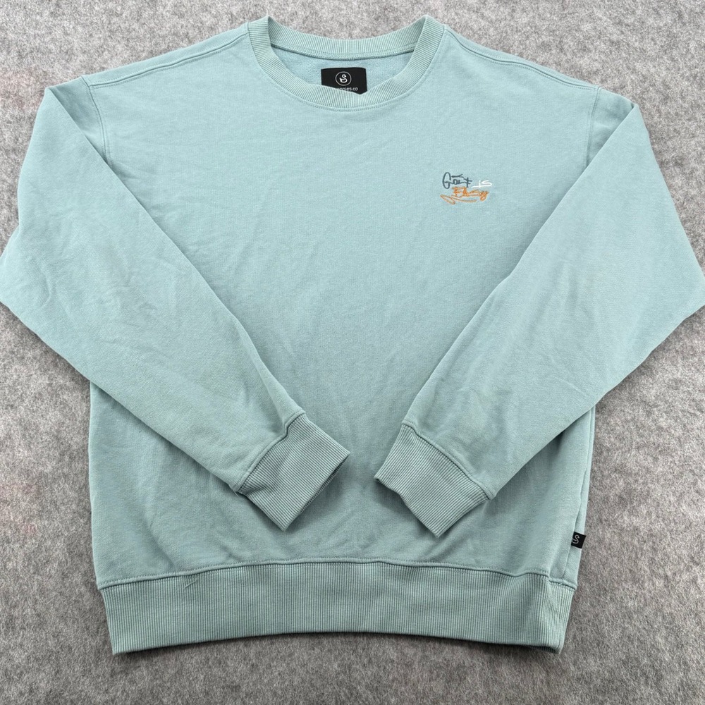 Swannies Golf Mens Sweatshirt Medium Green Golf Is Easy  Crewneck Pullover